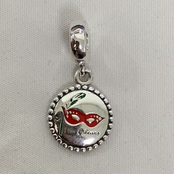 Pandora New Orleans Mask Charm, S925 Silver Jewelry - Picture 1 of 4